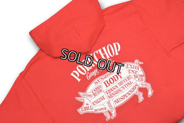 画像1: PORK BACK HOODIE/RED